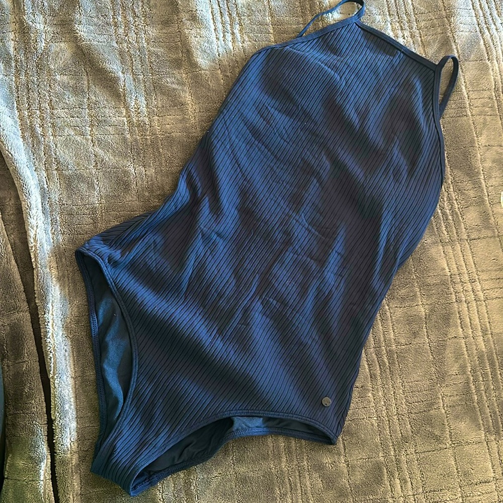 Roxy high neck, low back one piece swimsuit